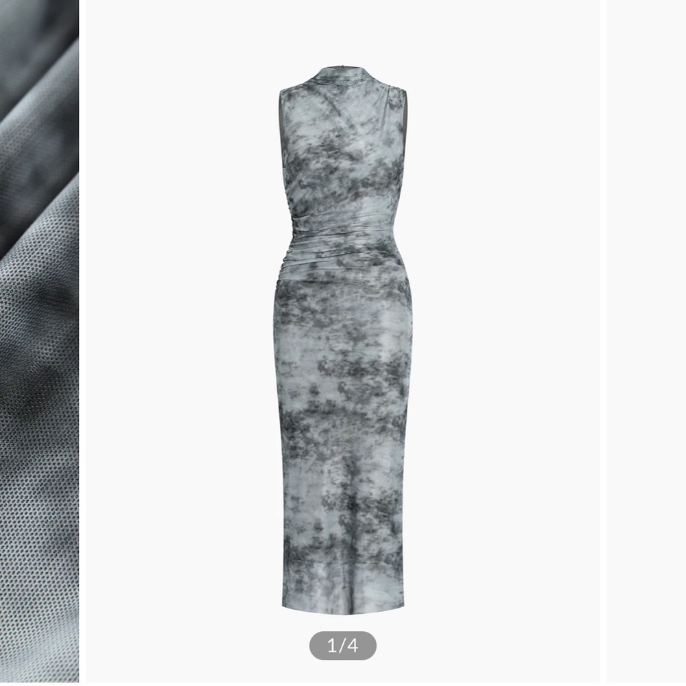 COMMENSE Granite Mock Nexk Midi Dress
